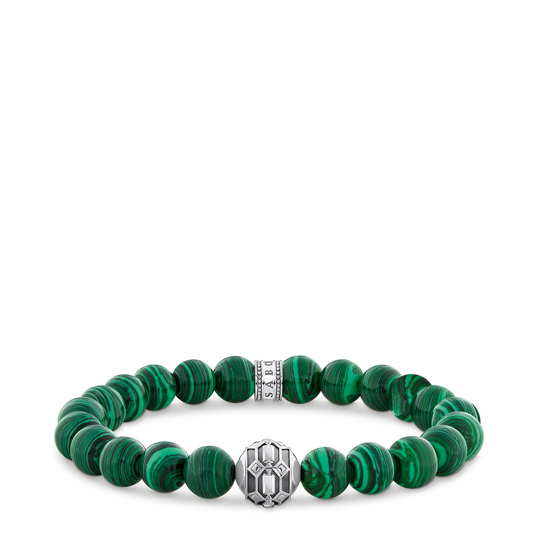 Thomas Sabo Women's  Sterling Silver & Malachite Bead Bracelet in Size 16cm, BrandAlley