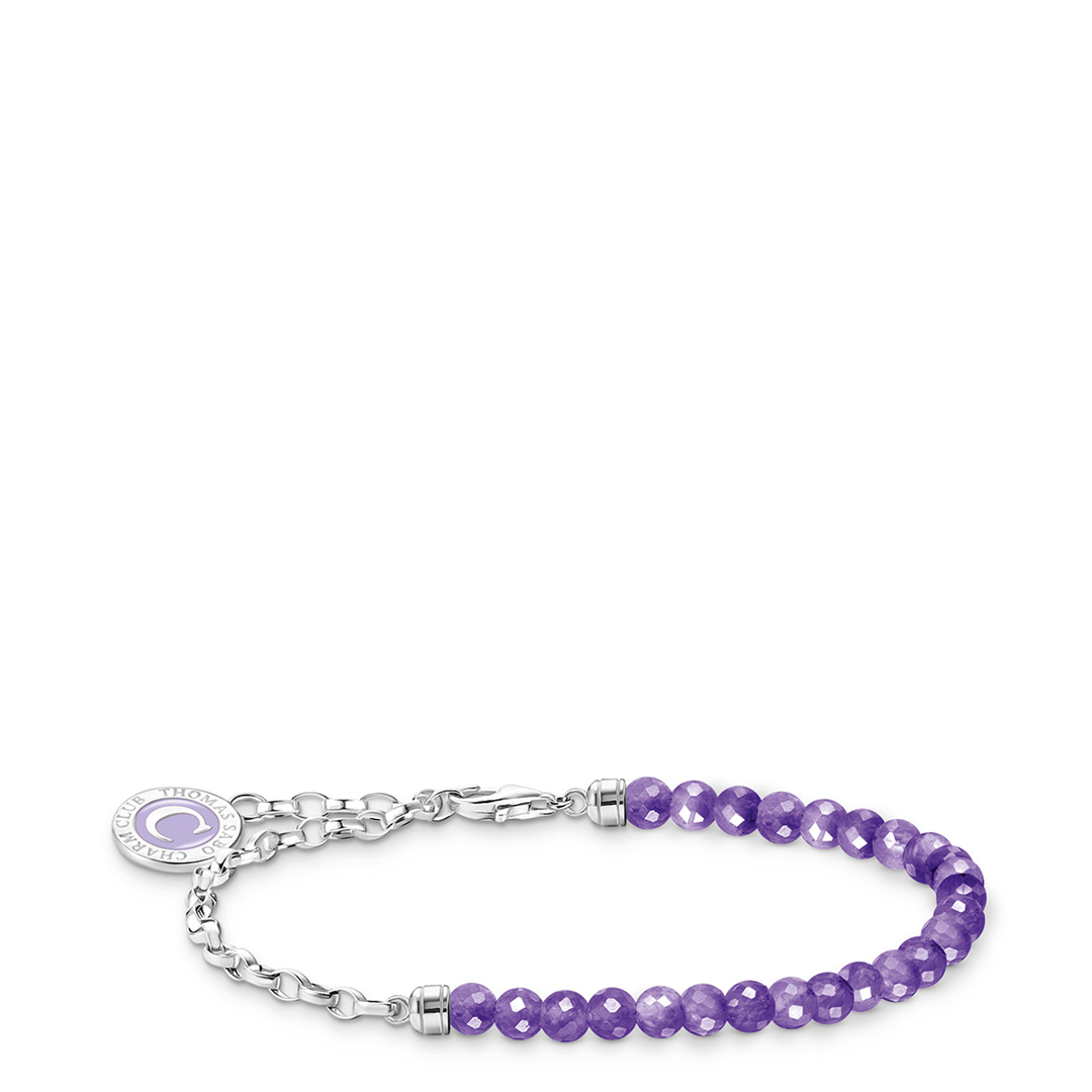 Thomas Sabo Women's  Sterling Silver & Violet Imitation Amethyst Charm Bracelet in Size 15cm, BrandAlley