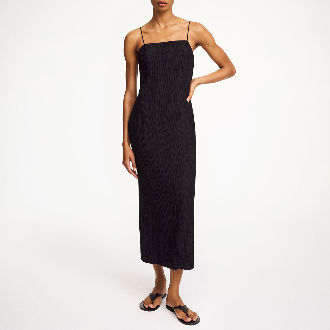 By Malene Birger Women's   Black Lucille Midi Dress in Size 10, BrandAlley
