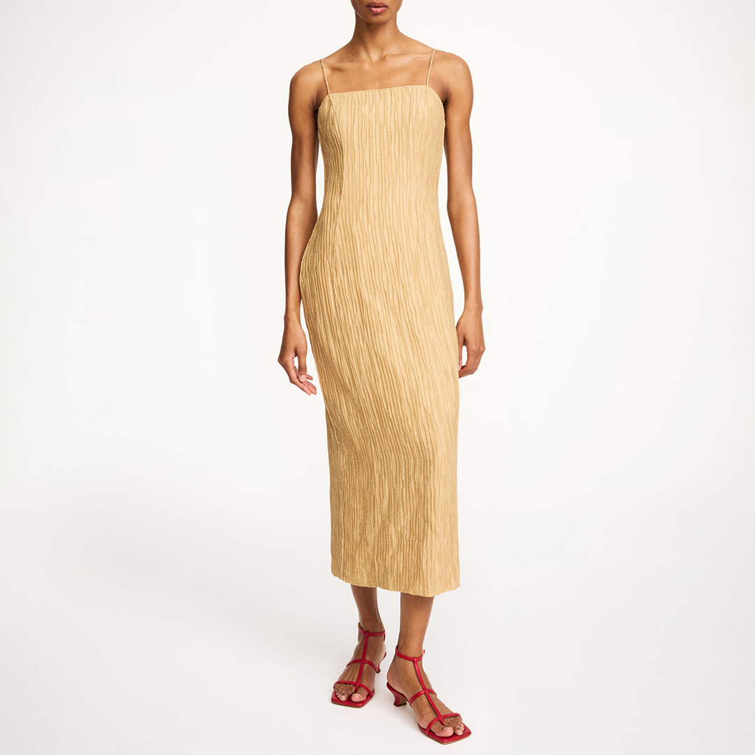 By Malene Birger Women's  Camel Lucille Midi Dress in Size 12, BrandAlley