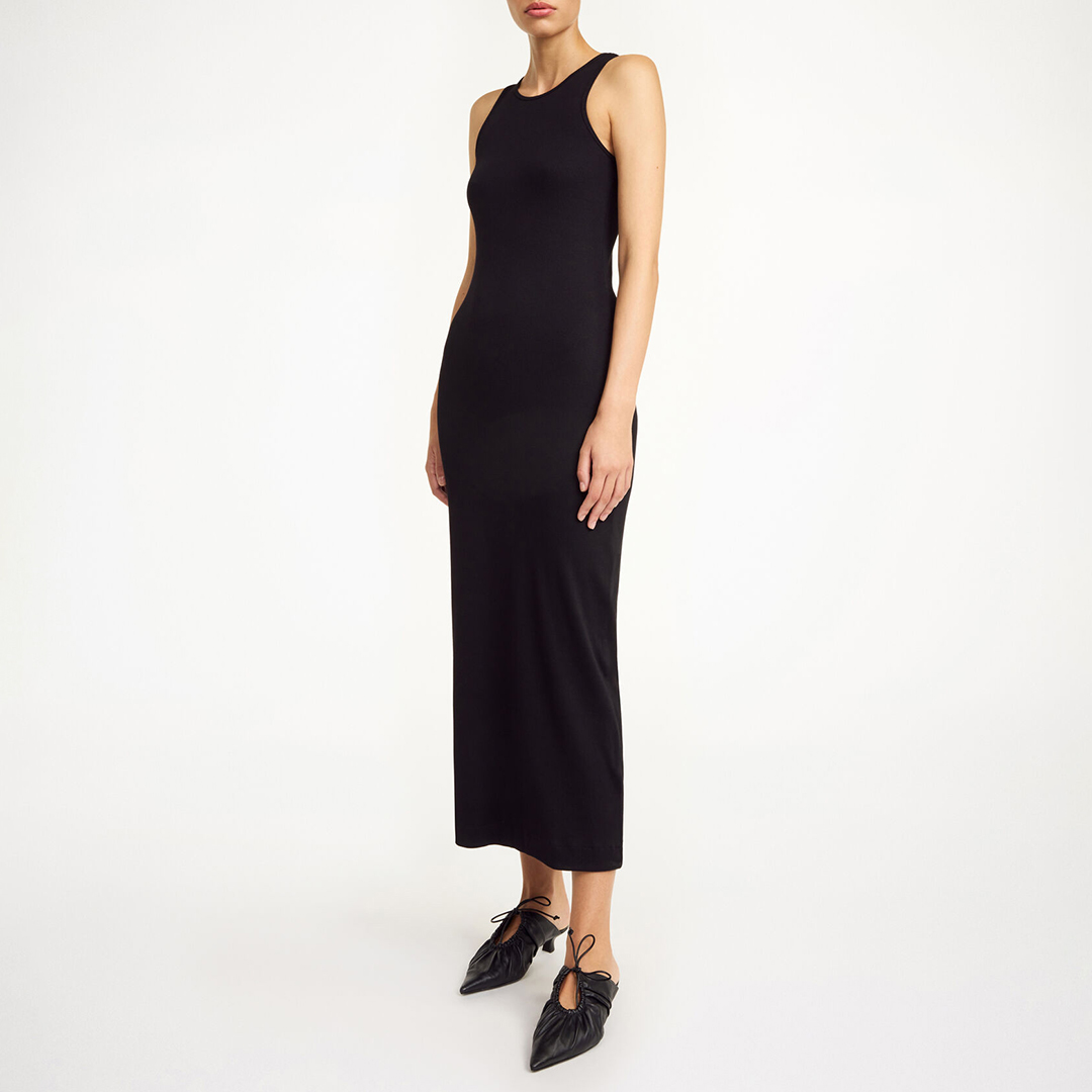 By Malene Birger Women's  Black Lovelo Midi Dress in Size L, BrandAlley