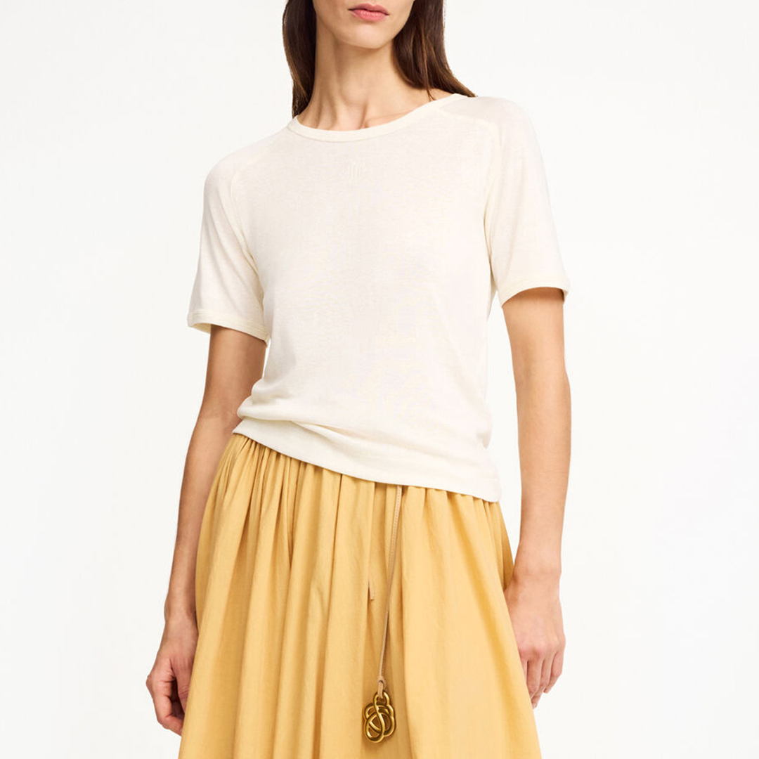 By Malene Birger Women's  Cream Alezia T-Shirt in Size S, BrandAlley