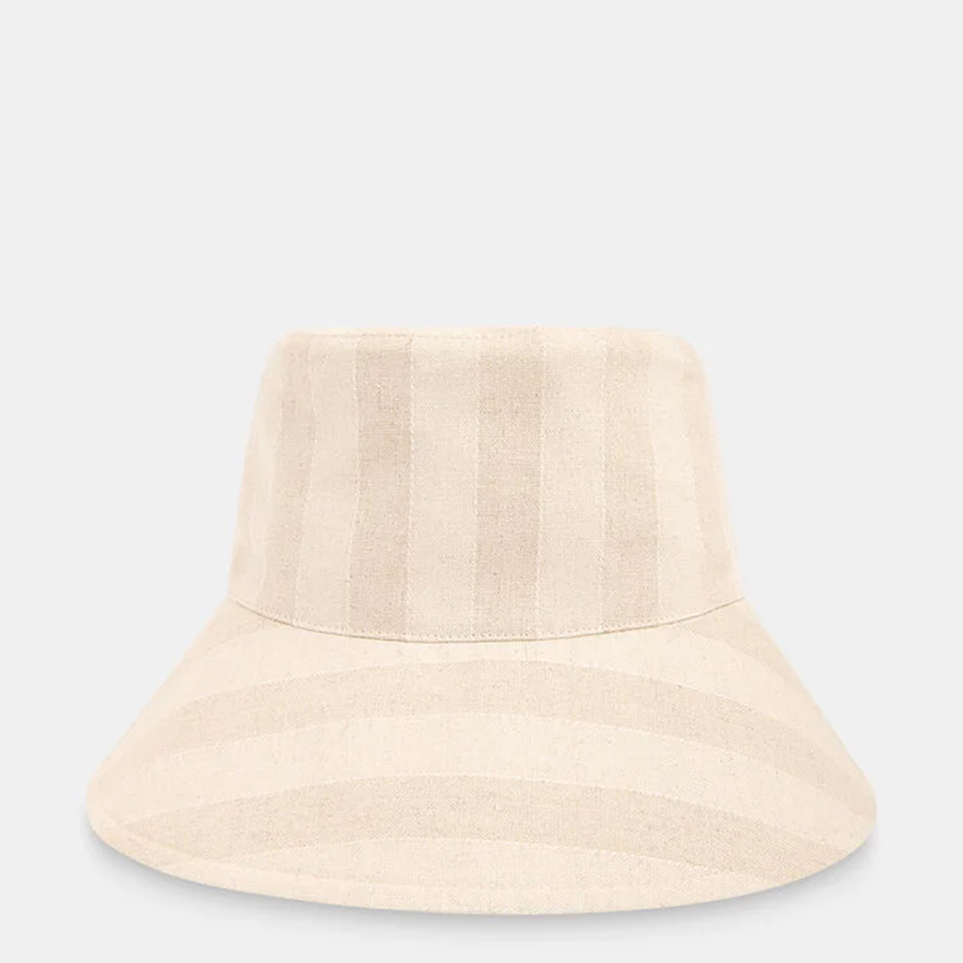 WHISTLES Women's  Beige Stripe Bucket Hat in Size M/L, BrandAlley