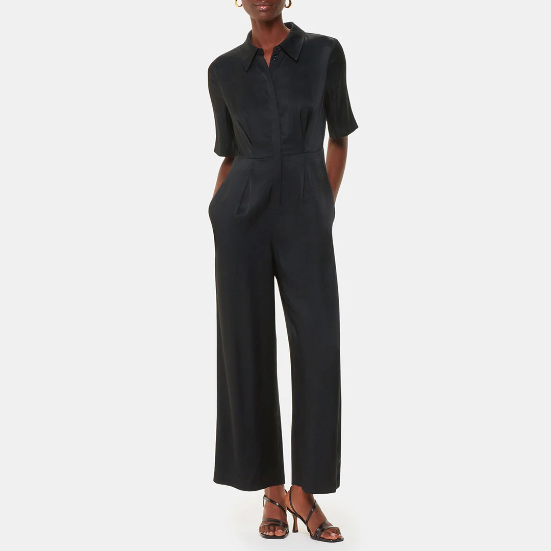 WHISTLES Women's  Black Edina Jumpsuit in Size 10, BrandAlley