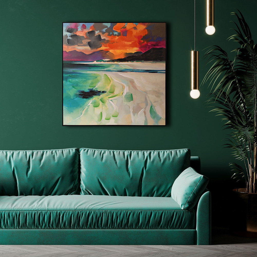 The Art Group     Scott Naismith 'Seilebost' 88X88cm Textued Framed Canvas , BrandAlley