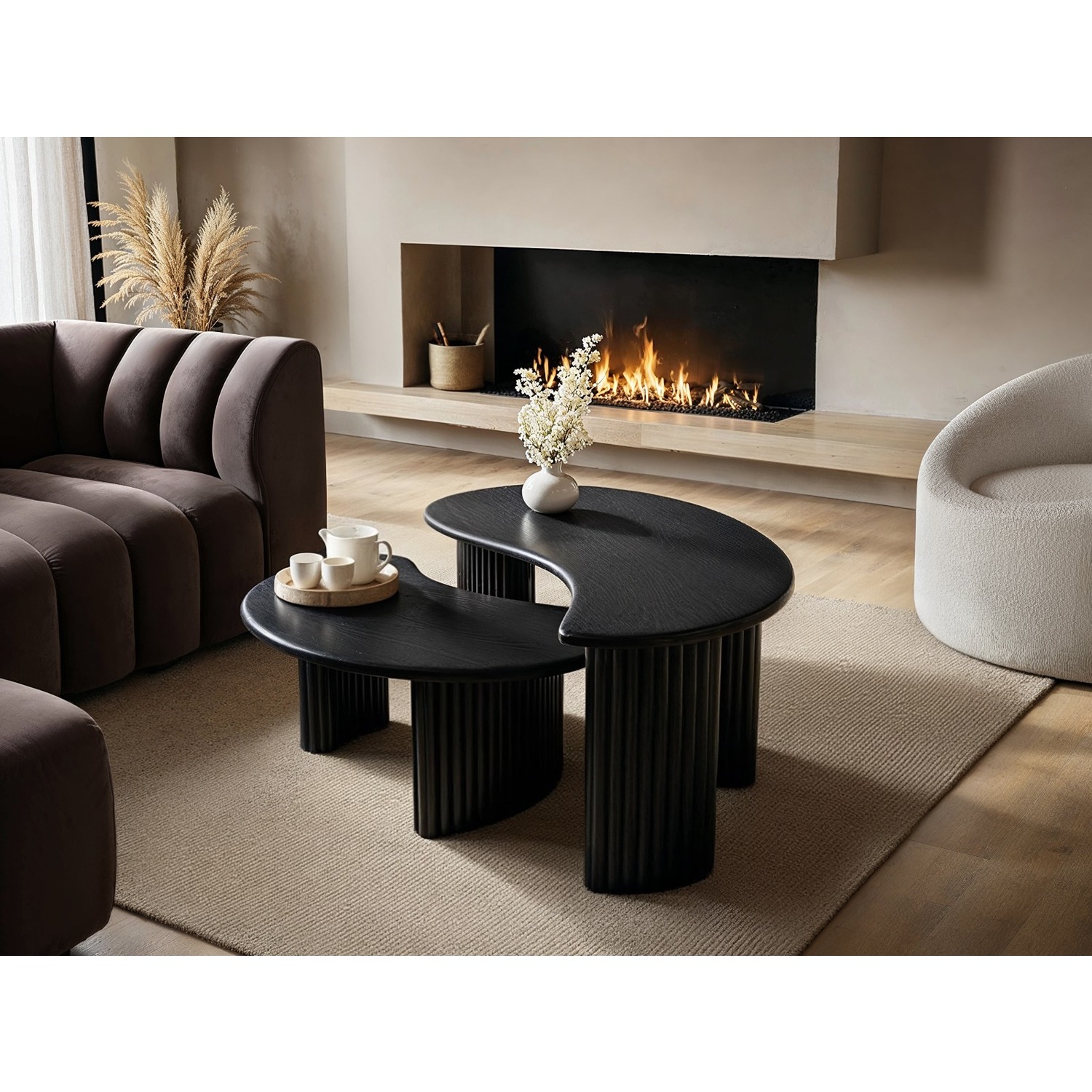 Solace+Co   Clio Coffee Table Set Black, BrandAlley