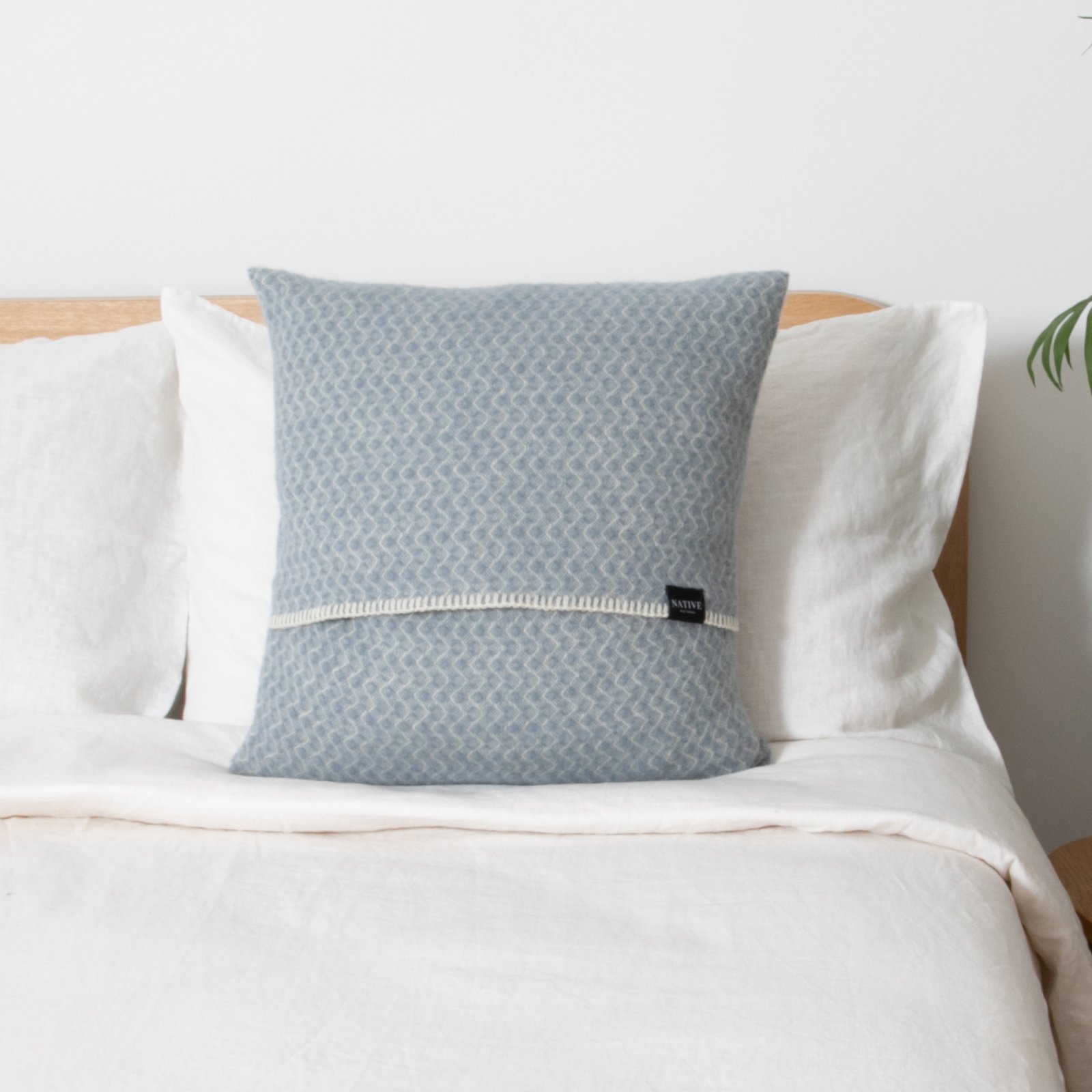 Native   Hoop Blue Wool Cushion 45x45cm in Size L, BrandAlley