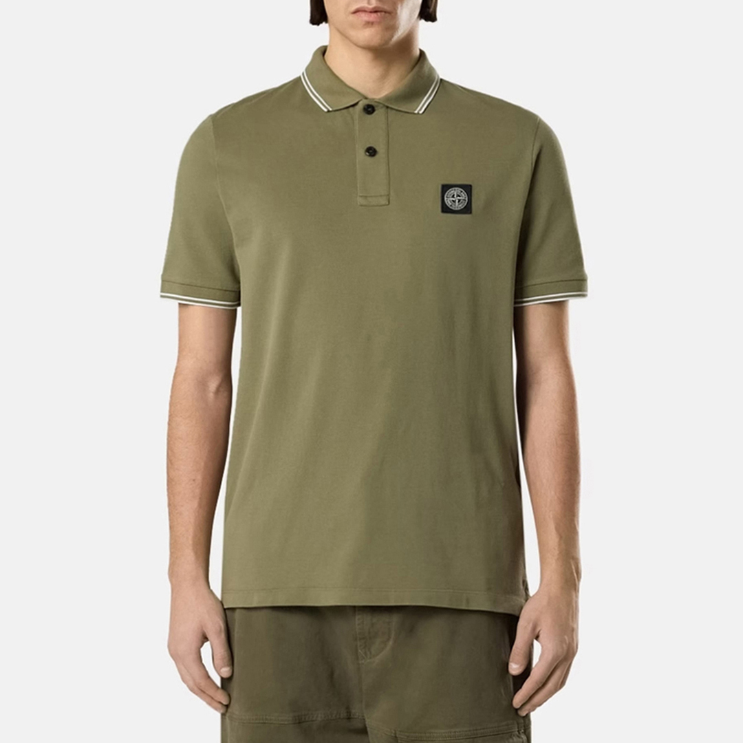 Stone Island Men's  Khaki Cotton Polo Top in Size M, BrandAlley