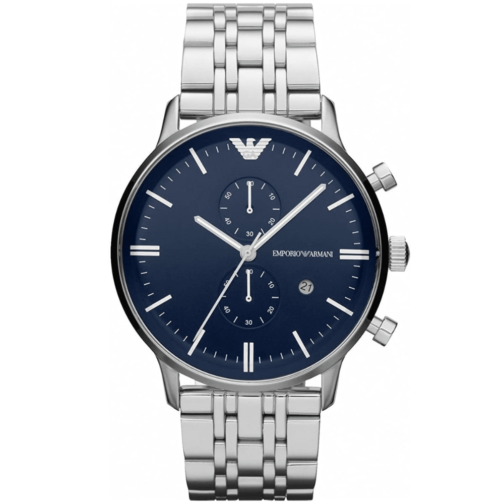 Emporio Armani Men's  AR1648 Gianni XLarge Blue Dial Chronograph  Watch , BrandAlley