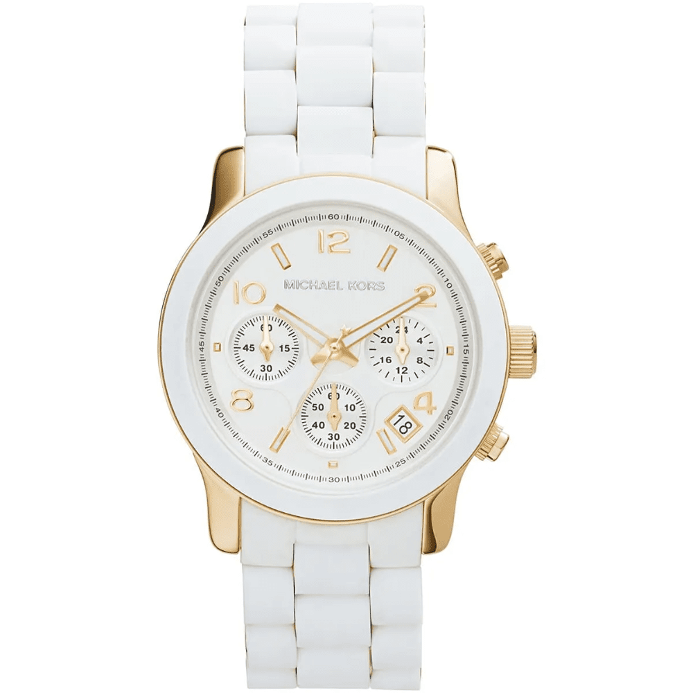 Michael Kors Women's  MK5145 Runway Chronograph  Watch 39 mm White , BrandAlley