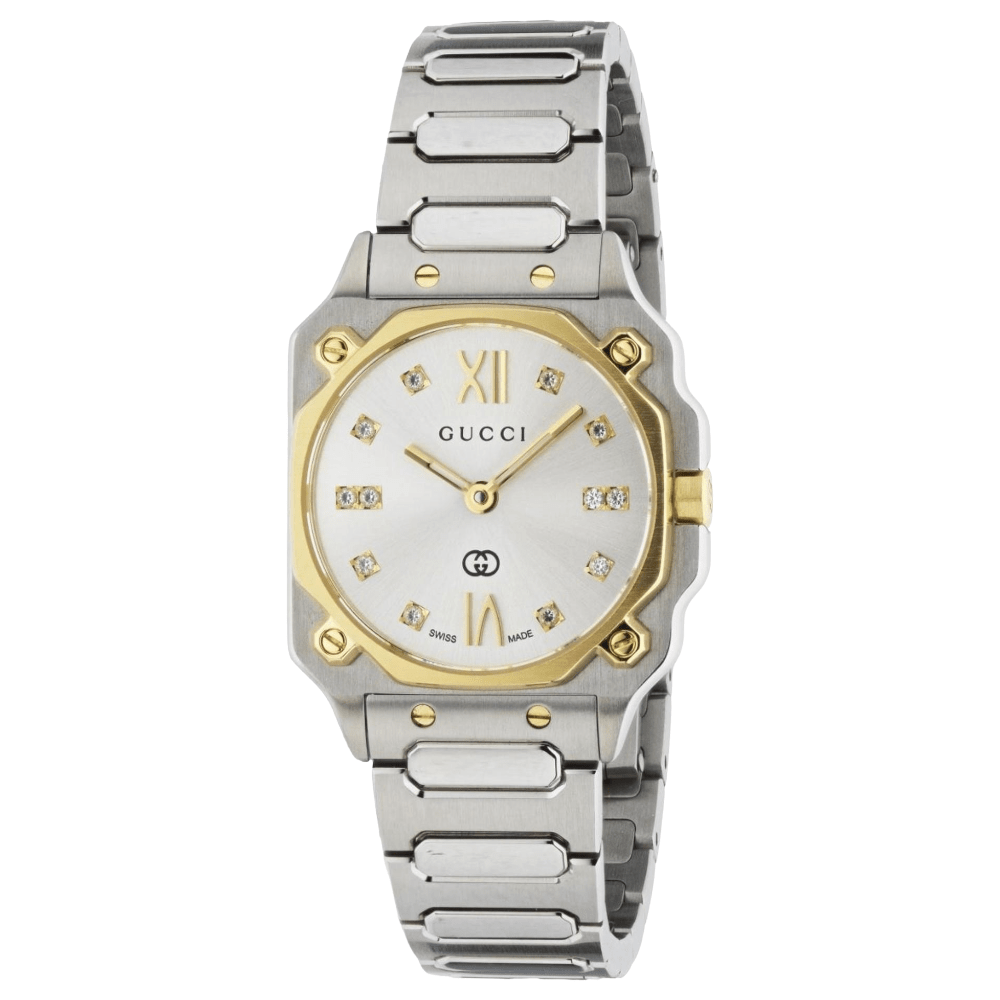 Gucci Women's  YA166503 G-Flat Silver Dial Ladies Watch in Size 0.24us_oz, BrandAlley