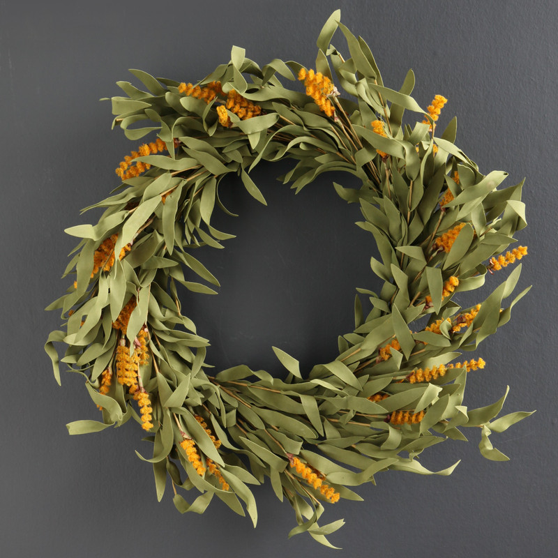Scottish Everlastings   Golden Eucalyptus Wreath in Size 50cm, BrandAlley