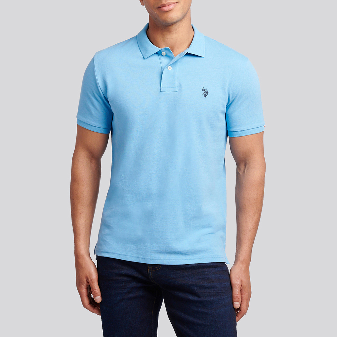 U.S. Polo Assn. Men's U.s. Polo Assn.  Blue Pique Polo Shirt in Size S, BrandAlley
