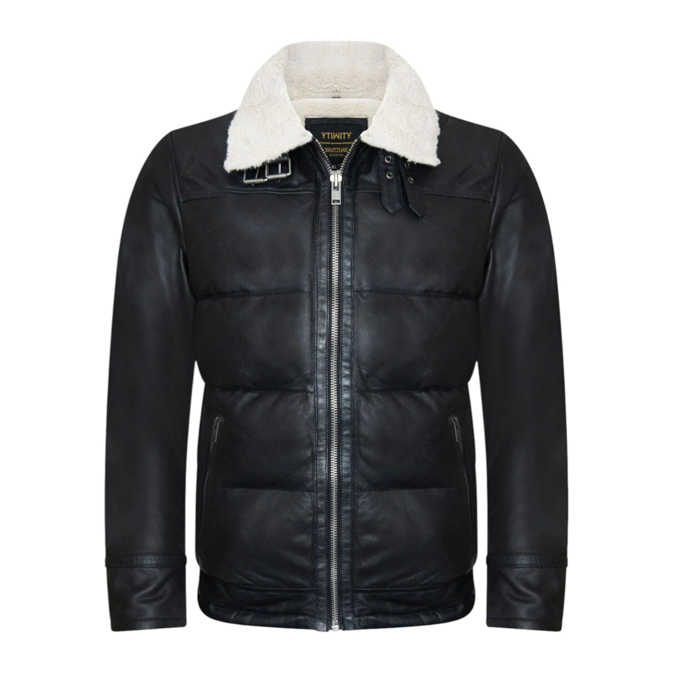 Infinity Leather Men's   Black  Quilted Leather Biker Jacket - Thaxted in Size 3XL, BrandAlley