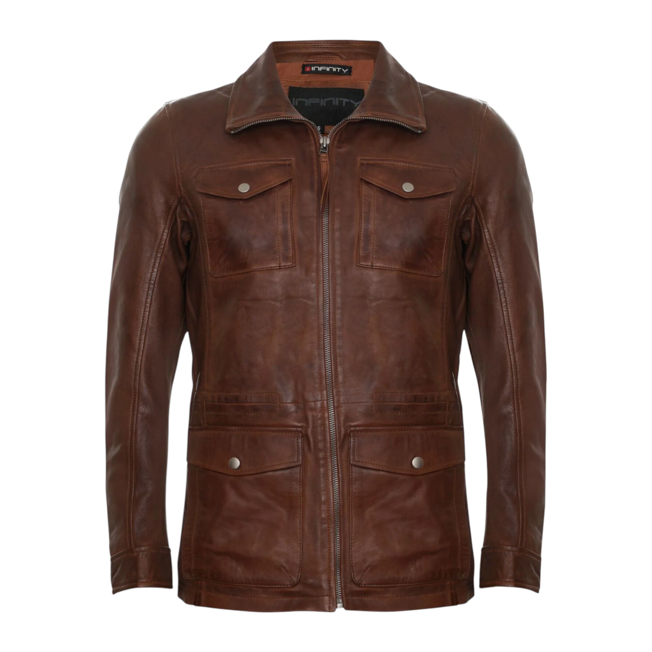 Infinity Leather Men's   Mid-Length Timber Tan Safari Coat-Falmouth in Size XS, BrandAlley