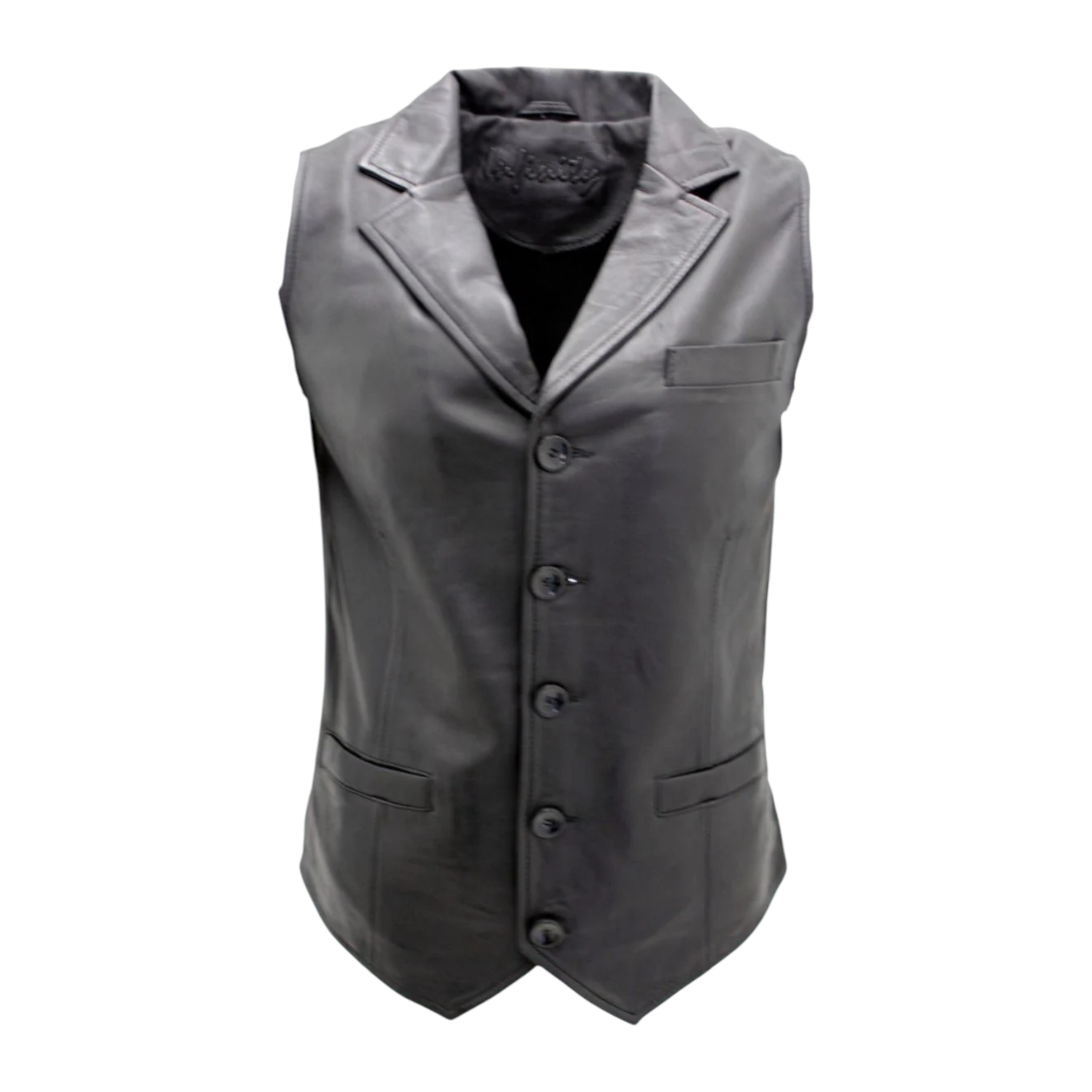 Infinity Leather Men's   Black  Classic Leather Waistcoat-Gosport in Size 3XL, BrandAlley