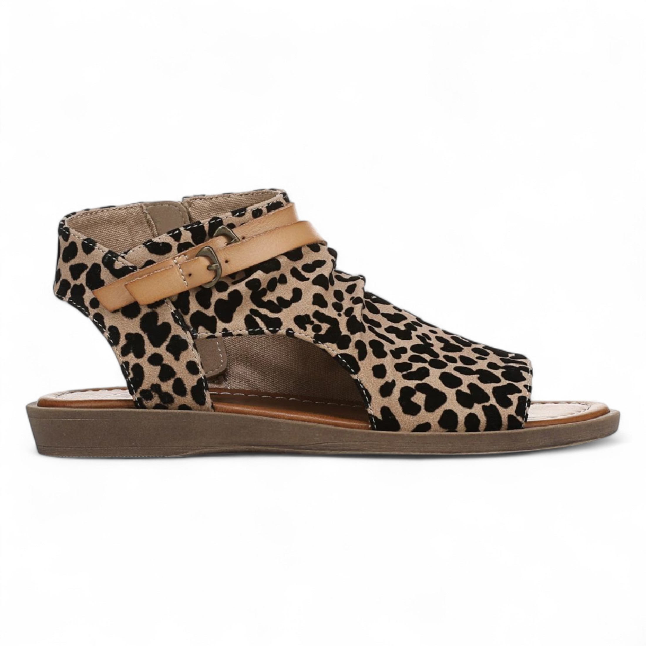 Blowfish Malibu Women's   Beige Brown Brown Leopard Strappy Low Wedge Sandals - Denver in Size 35, BrandAlley