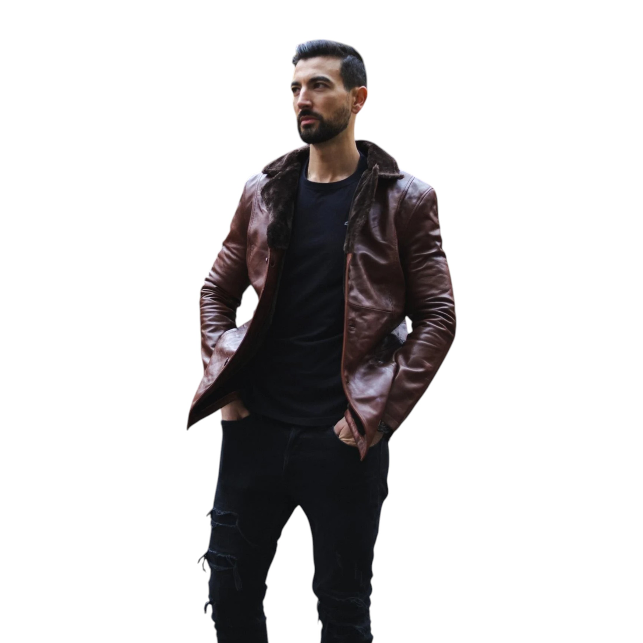 Infinity Leather Men's   Brown  Reefer Tan Leather Jacket - Tadcaster in Size L, BrandAlley