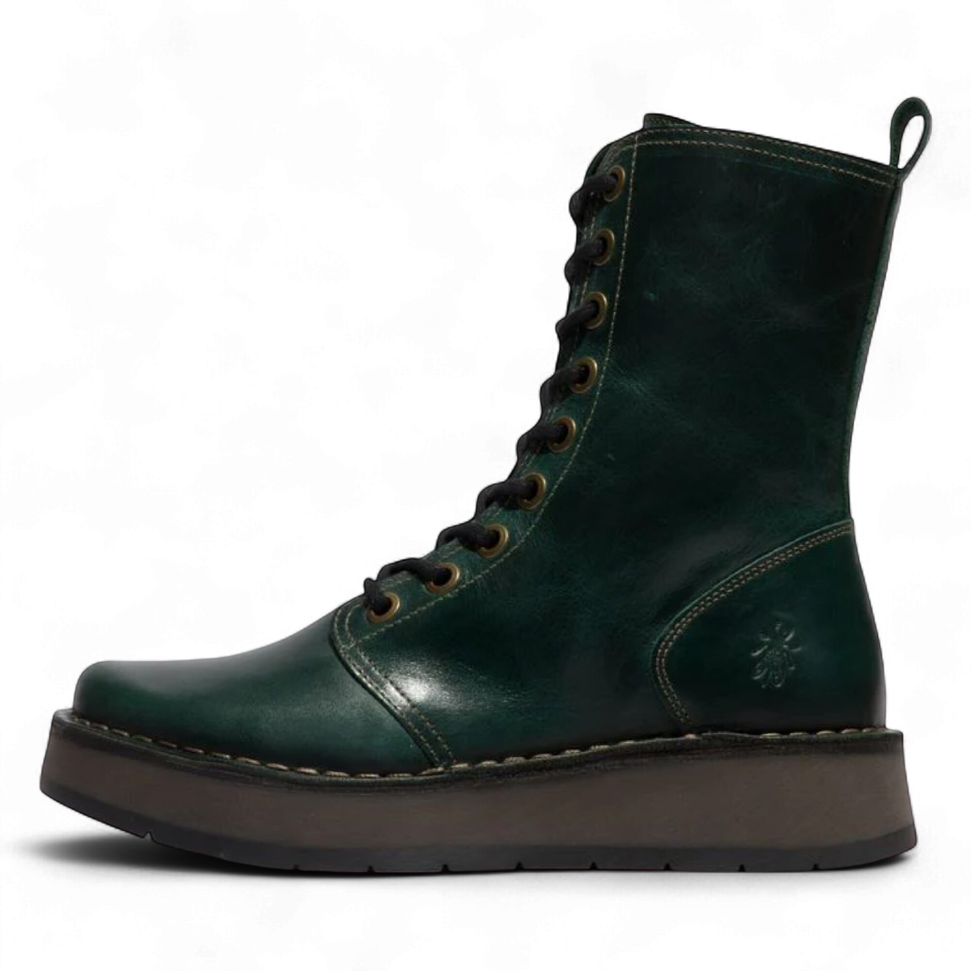 Fly London Women's   Midnight Green Green Rami043 Casual Leather Lace-Up Ankle Dress Boots in Size 40, BrandAlley