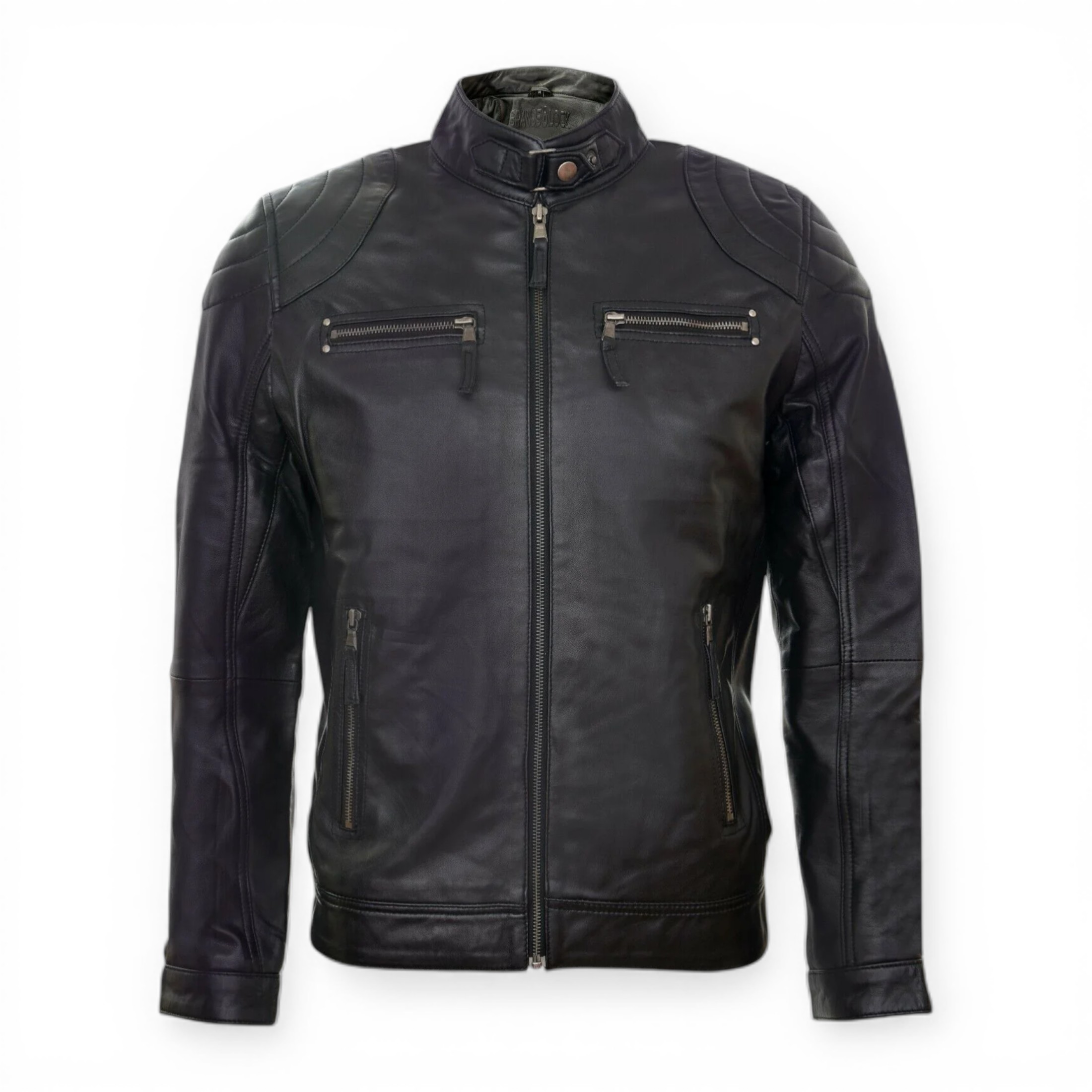 Infinity Leather Men's   Versatile Moto Black Leather Biker Jacket-Stapleford in Size 3XL, BrandAlley