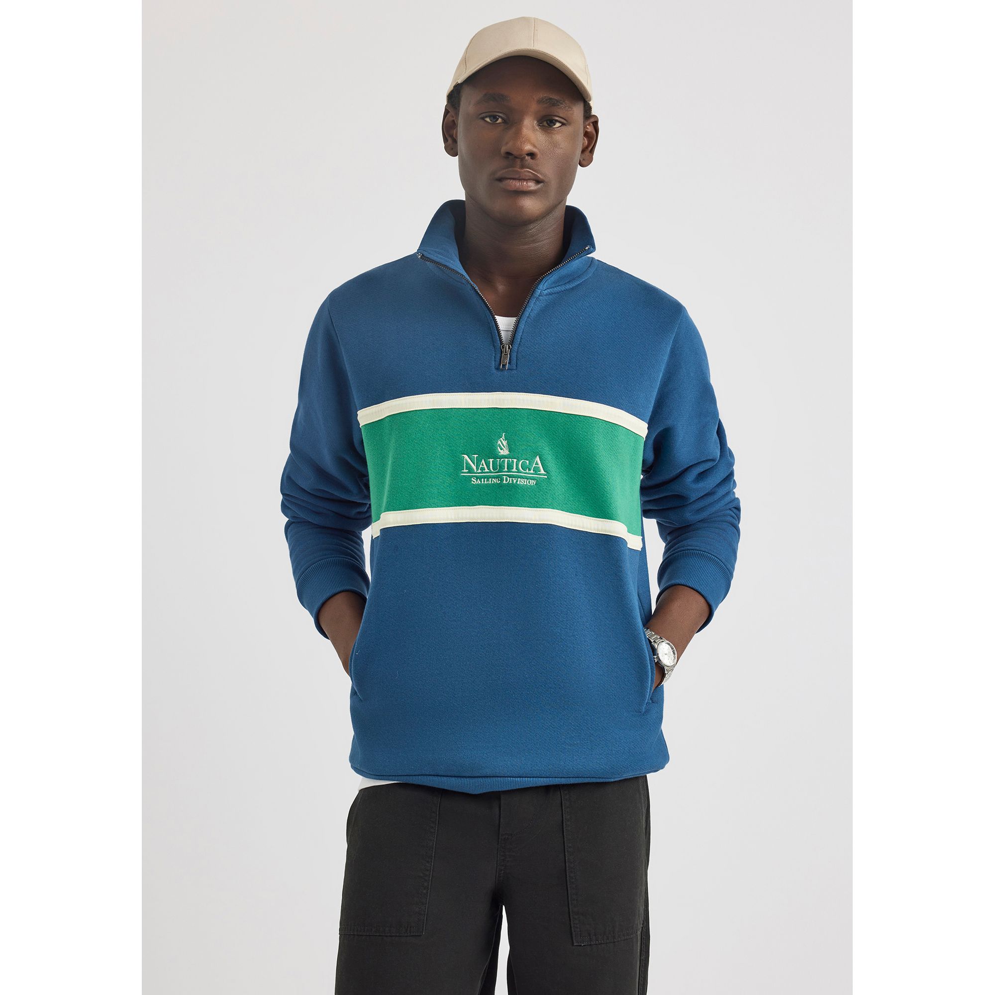 Nautica Men's   Blue Garbo 1/4 Zip in Size XL, BrandAlley