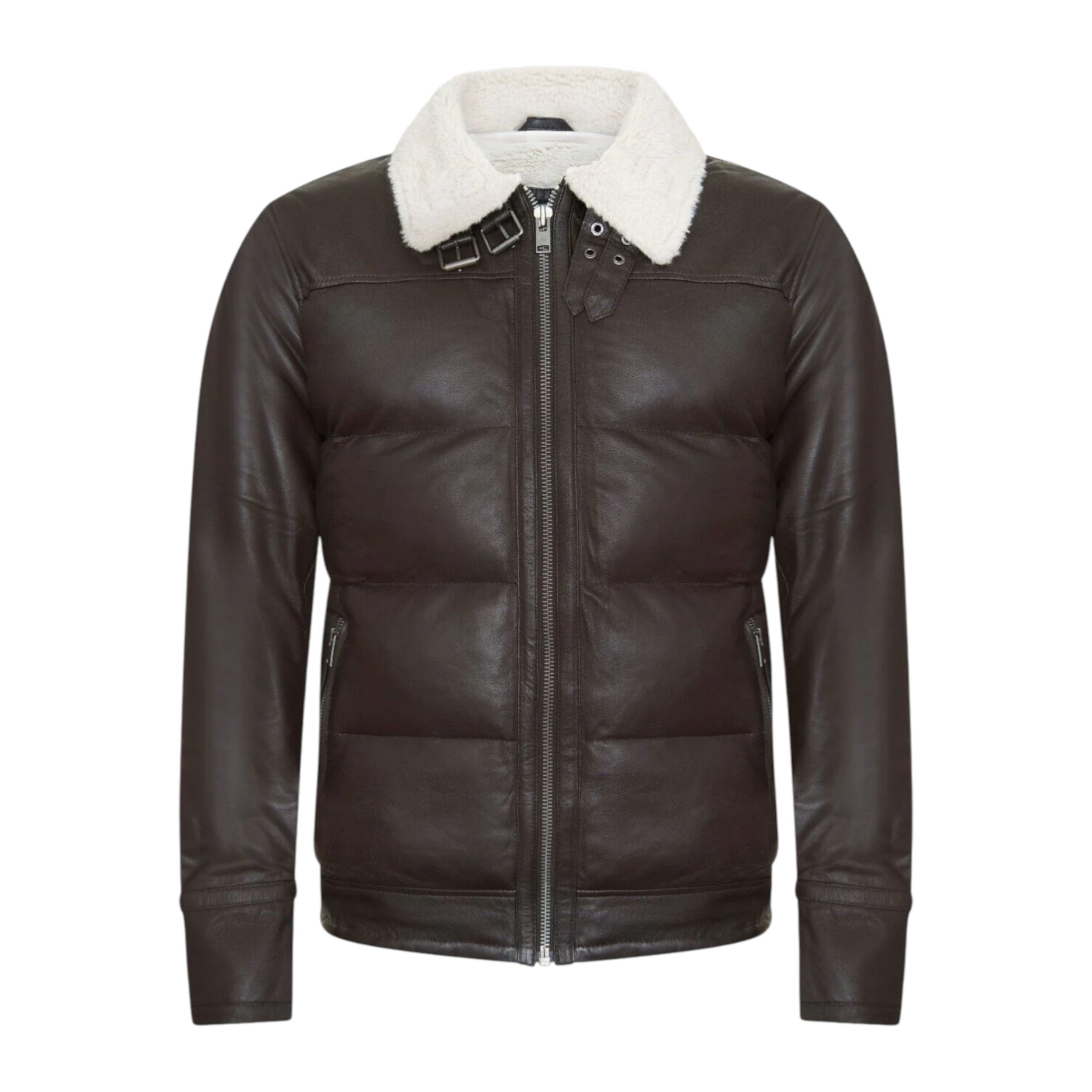Infinity Leather Men's   Brown  Quilted Leather Biker Jacket - Thaxted in Size 5XL, BrandAlley