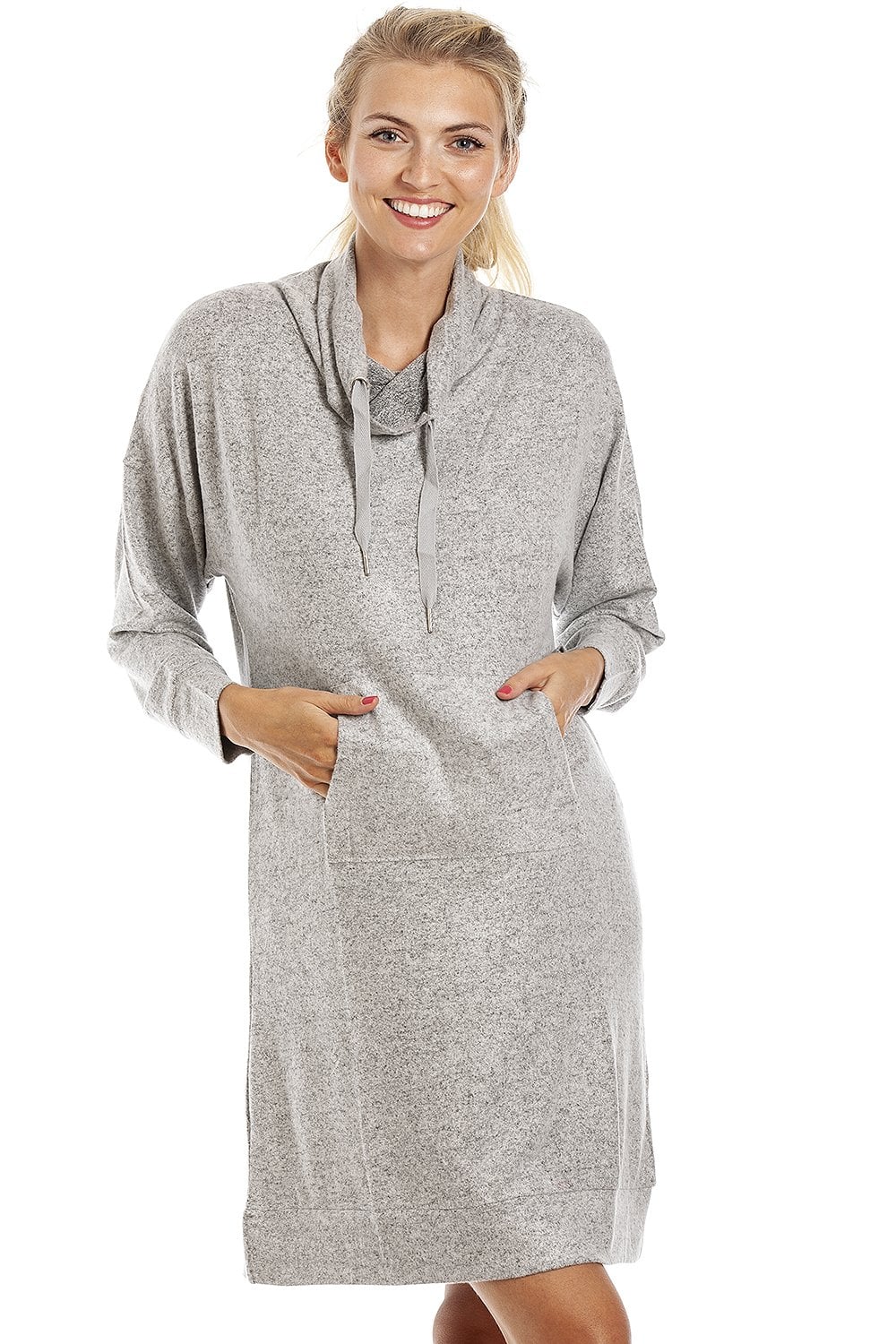 Camille Women's   Grey Long Sleeve Cowl Neck Lounger in Size L, BrandAlley