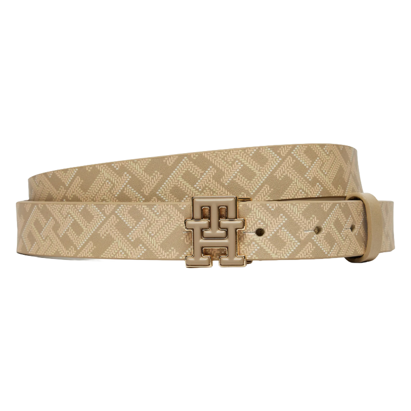 Tommy Hilfiger Women's   Beige Logo Mono 2.5 Belt Aw0aw16601 in Size 80, BrandAlley