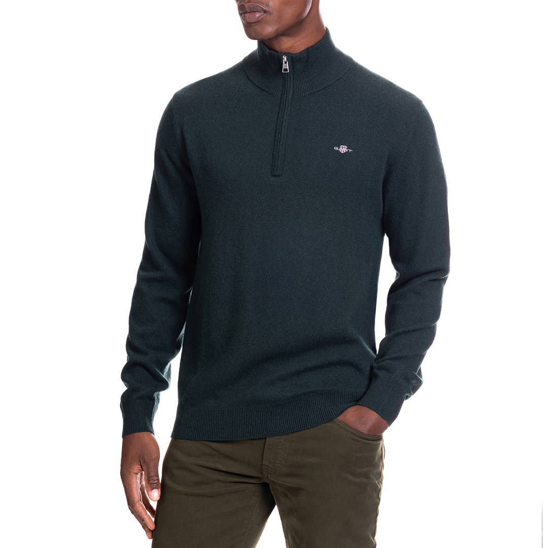 Gant Men's  Blue Premium Blend Half Zip Jumper in Size 4XL, BrandAlley