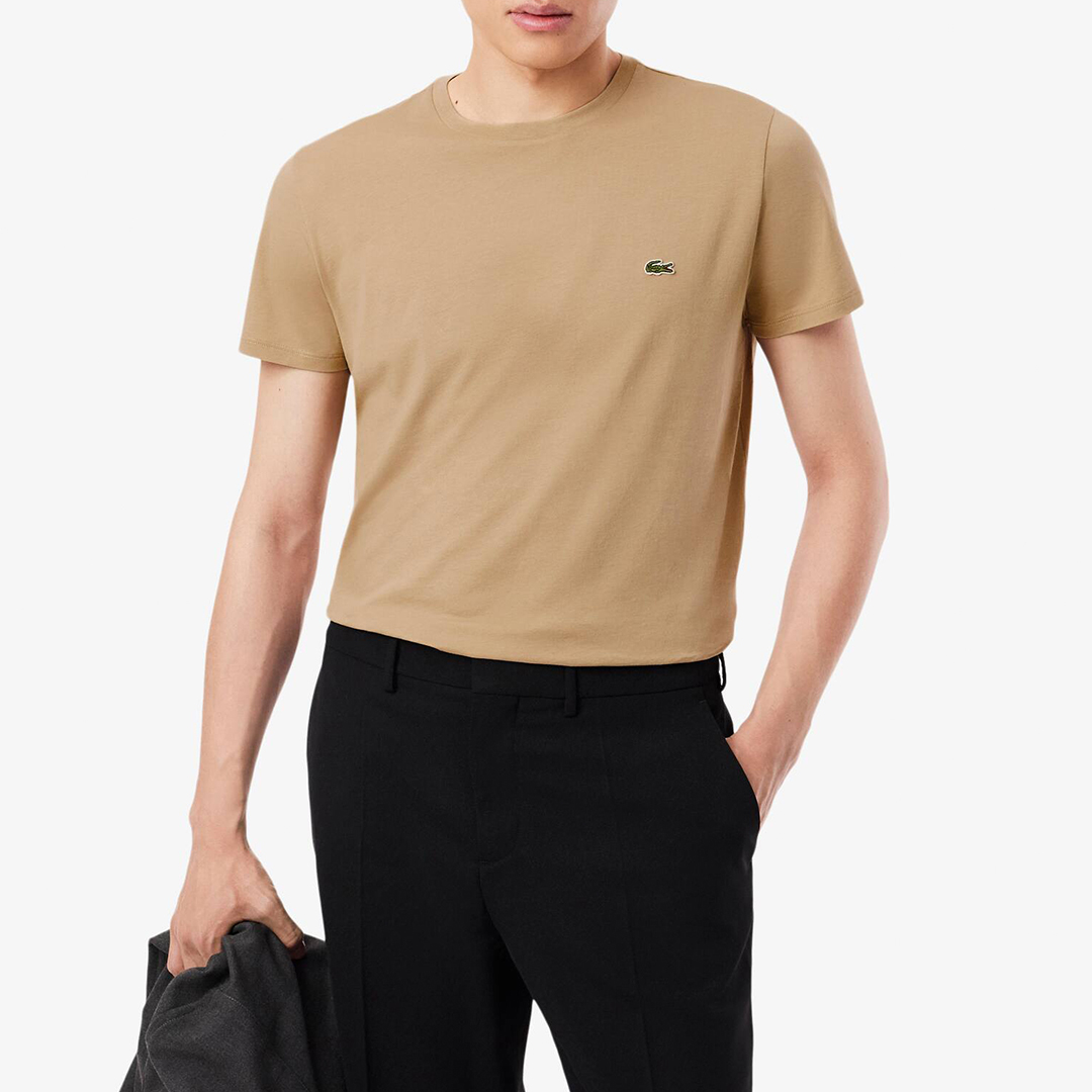 Lacoste Men's   Brown Light Cotton T-Shirt in Size S, BrandAlley