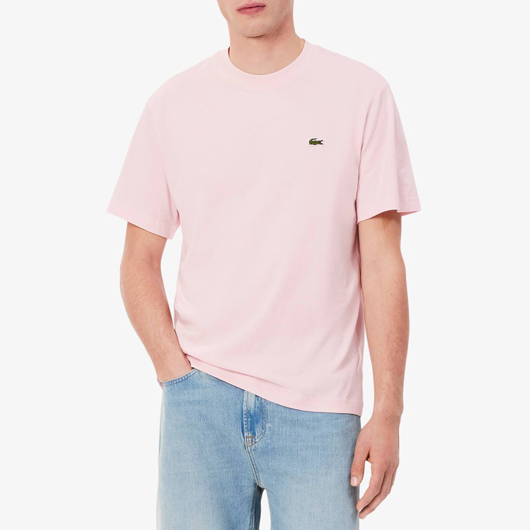 Lacoste Men's   Pink Cotton T-Shirt in Size 2XL, BrandAlley