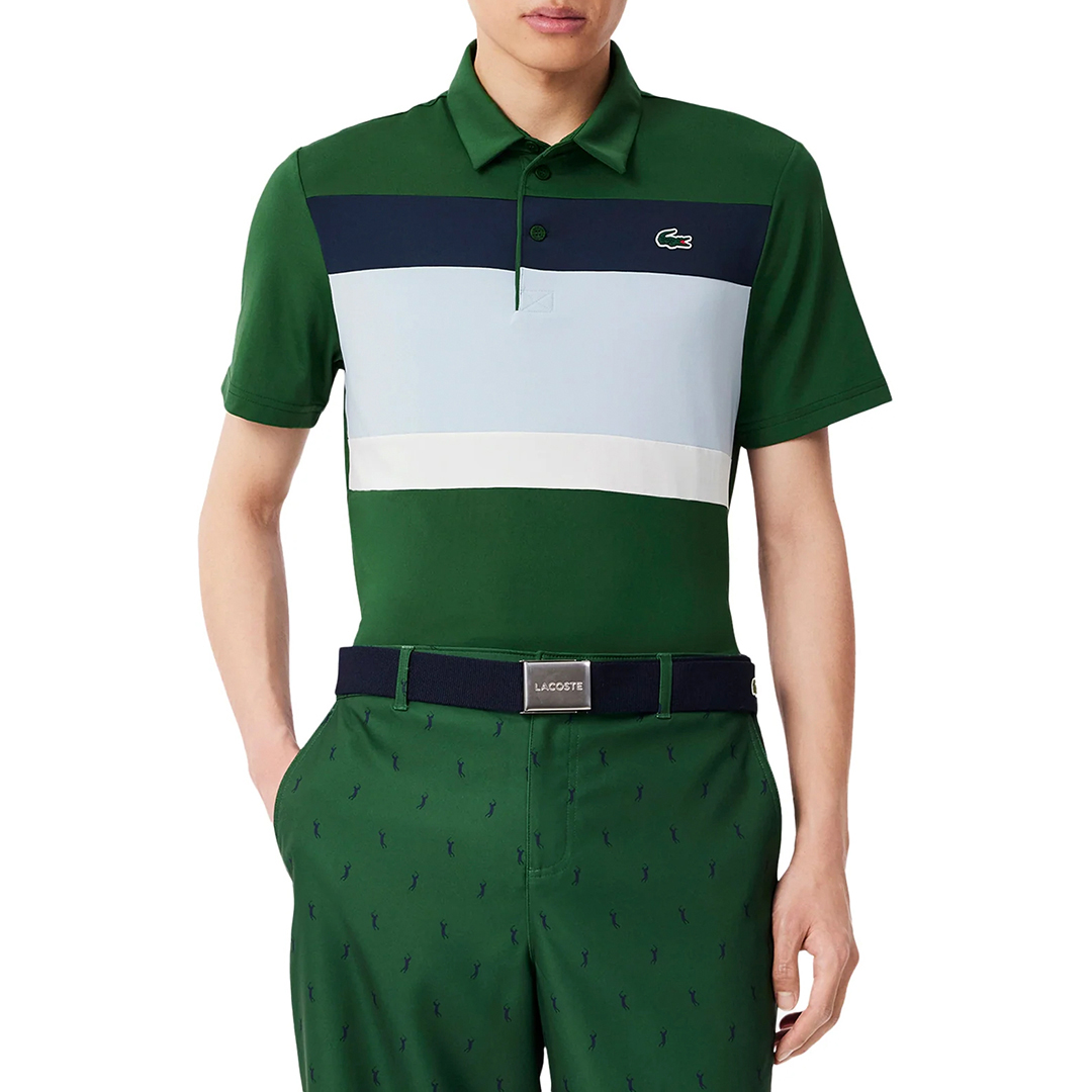 Lacoste Men's  Green Stripe Polo Shirt in Size S, BrandAlley