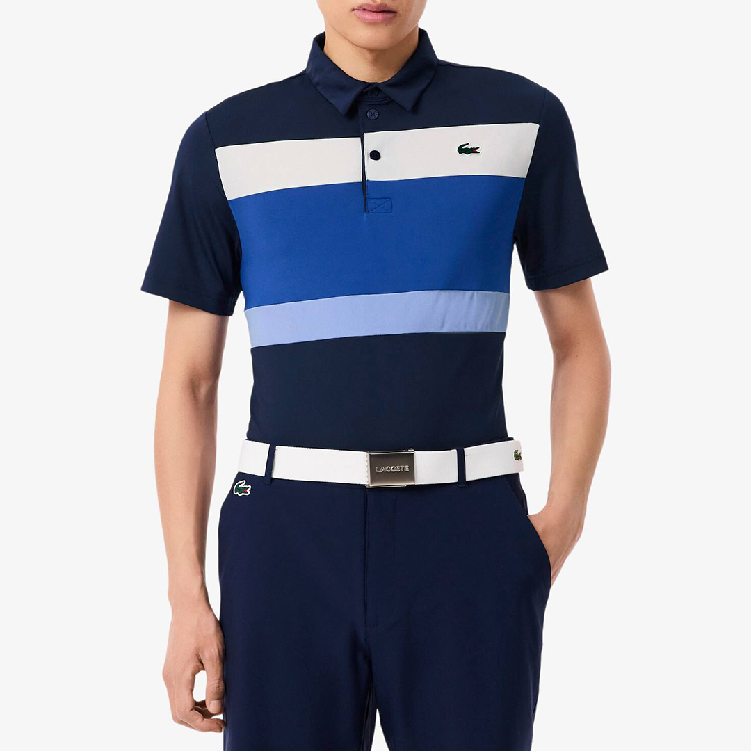Lacoste Men's  Navy/Blue Stripe Polo Shirt in Size XL, BrandAlley