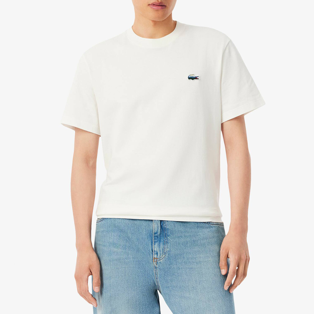 Lacoste Men's   White Cotton T-Shirt in Size 2XL, BrandAlley