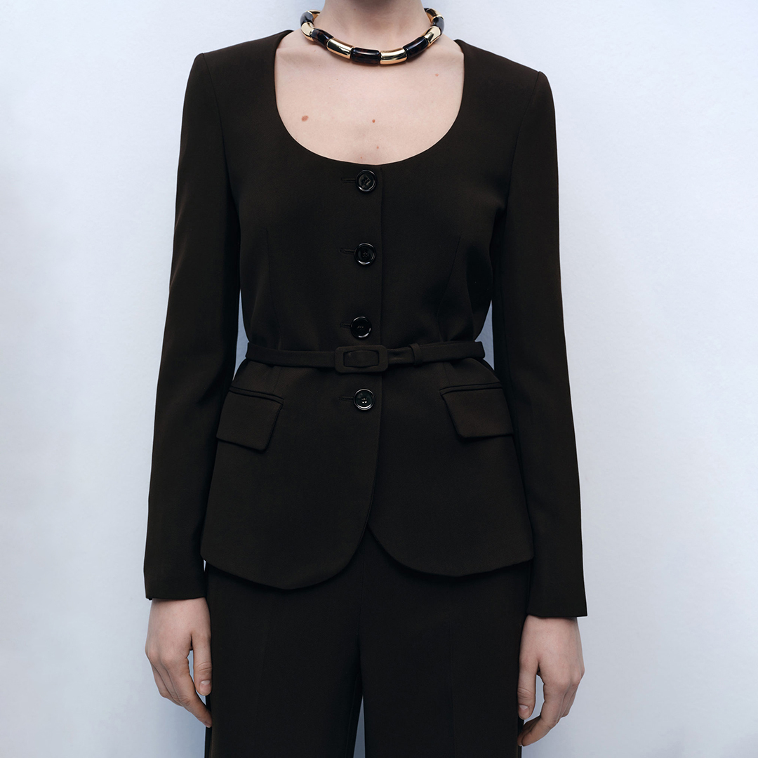 Mango Women's  Black Belted Suit Jacket in Size XS, BrandAlley