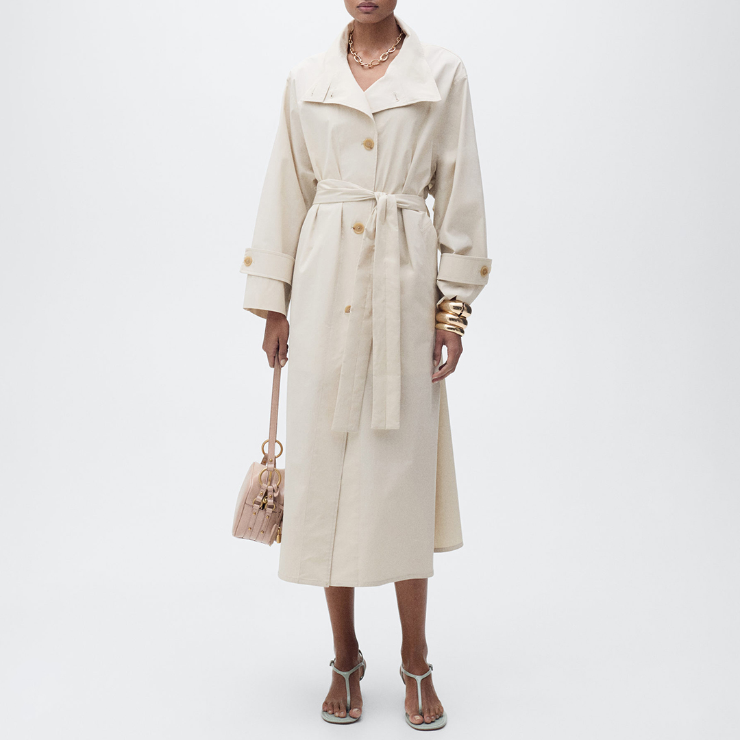 Mango Women's  Oversized cotton trench coat in Size XL, BrandAlley