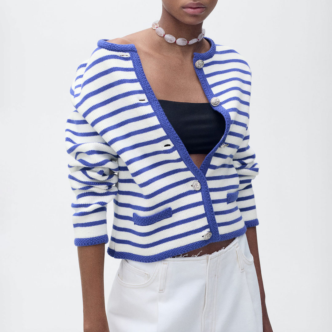 Mango Stripped knit cardigan