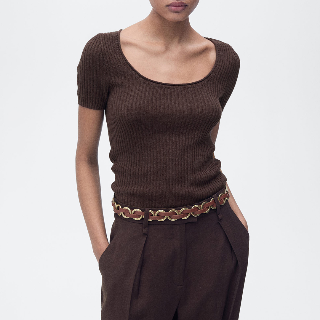 Mango Women's  Linen-blend knitted sweater in Size S, BrandAlley