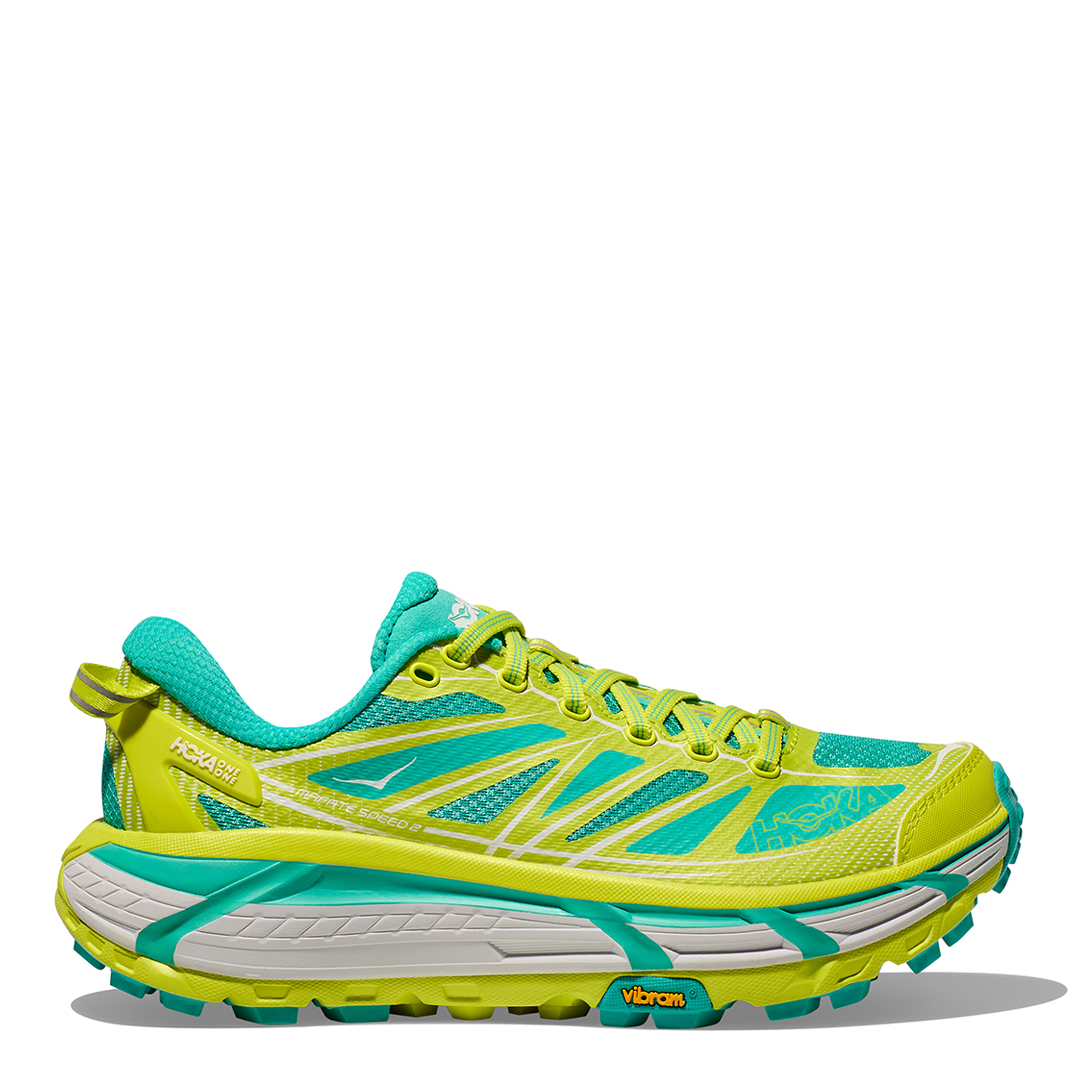Hoka Men's    Citrus/Electric Aqua Mafate Speed 2 Trainer in Size 7.5, BrandAlley