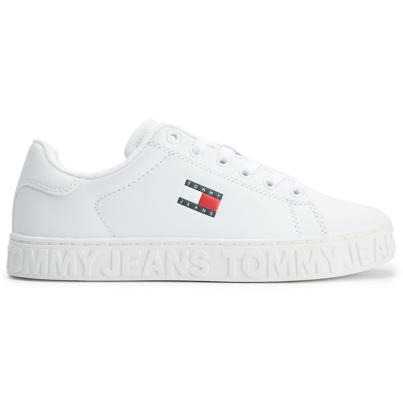 Tommy Hilfiger Women's   White Tjw Repeat Logo Trainers in Size 6.5, BrandAlley