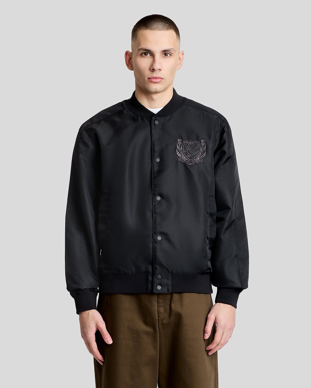 Lyle & Scott Men's  Embroidered Crest Varsity Jacket in Size XXL, BrandAlley