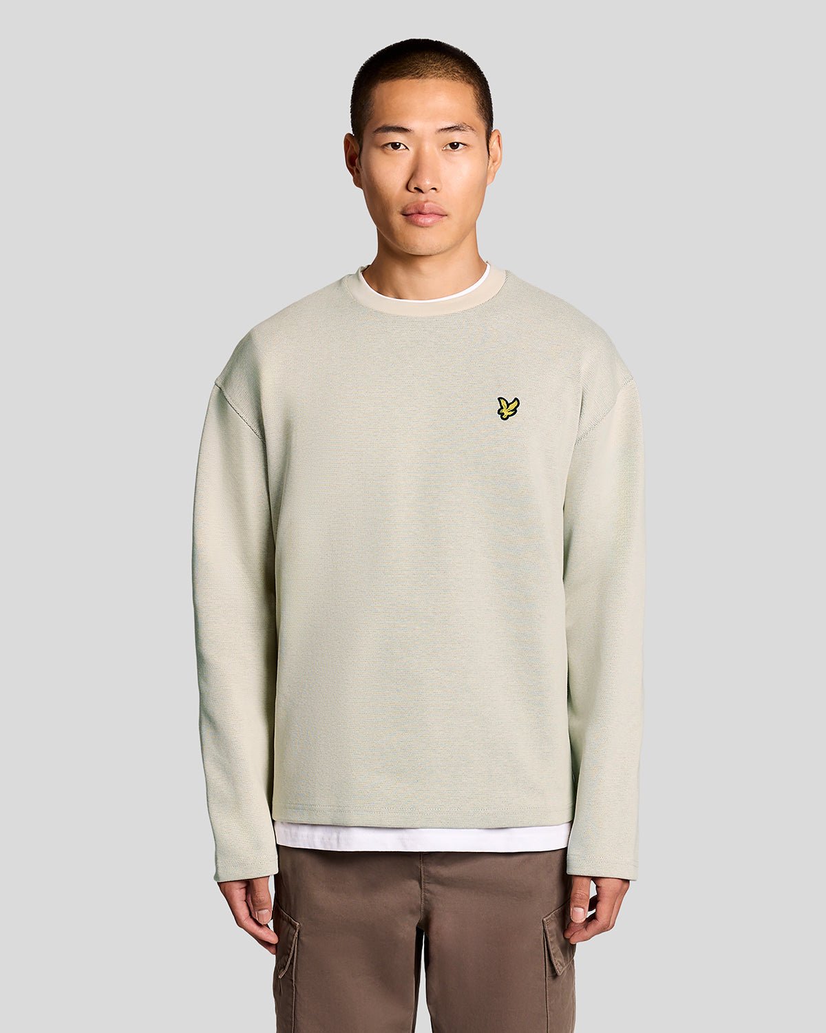 Lyle & Scott Men's  Raised Jacquard Crew Neck Sweatshirt in Size L, BrandAlley