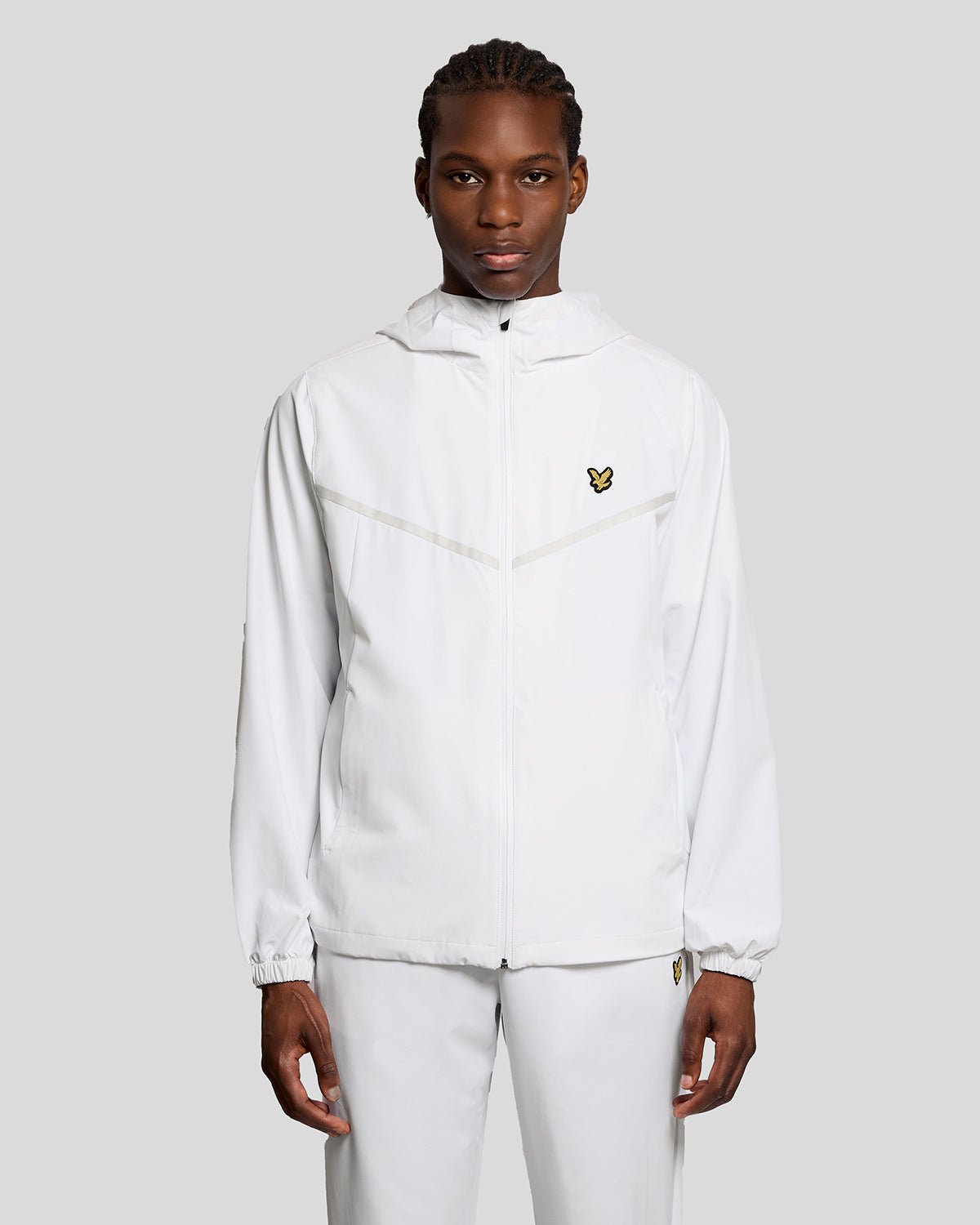 Lyle & Scott Men's   White Sports Stripe Track Jacket in Size S, BrandAlley