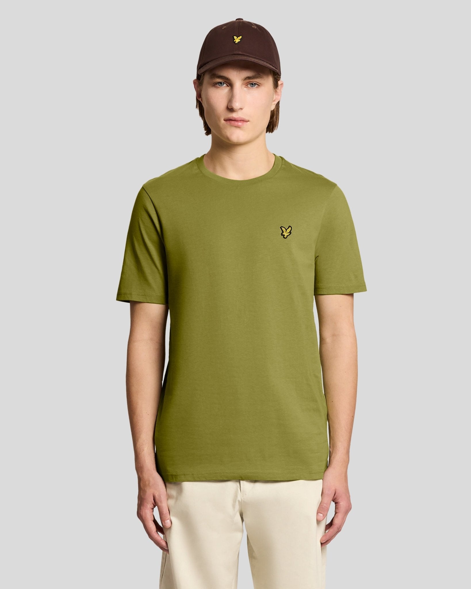 Lyle & Scott Men's   Green Cotton Crew Neck T-Shirt in Size XS, BrandAlley