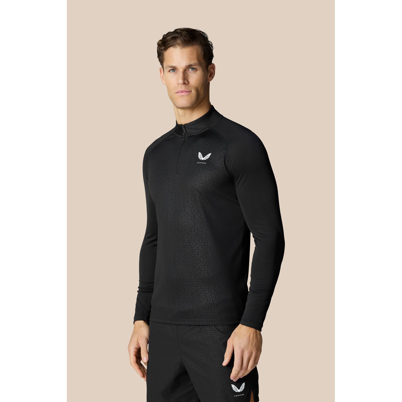 Castore Men's   Black Adapt 1/4 Zip Top in Size S, BrandAlley