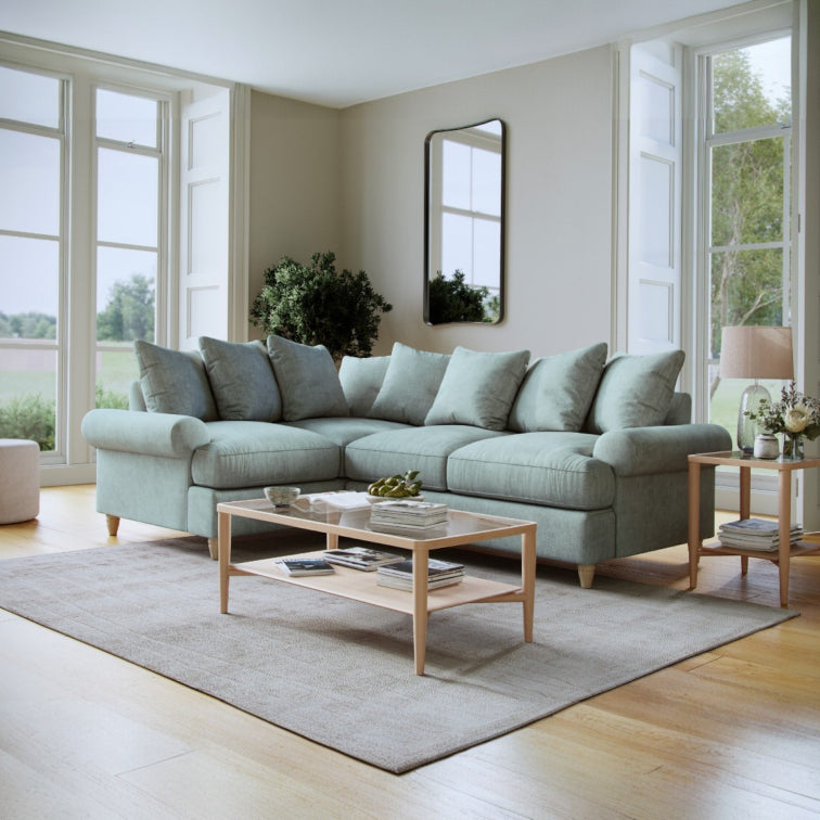 The Great Sofa Company   Brentwood Left Hand Corner Sofa Aqua in Size Extra Medium, BrandAlley