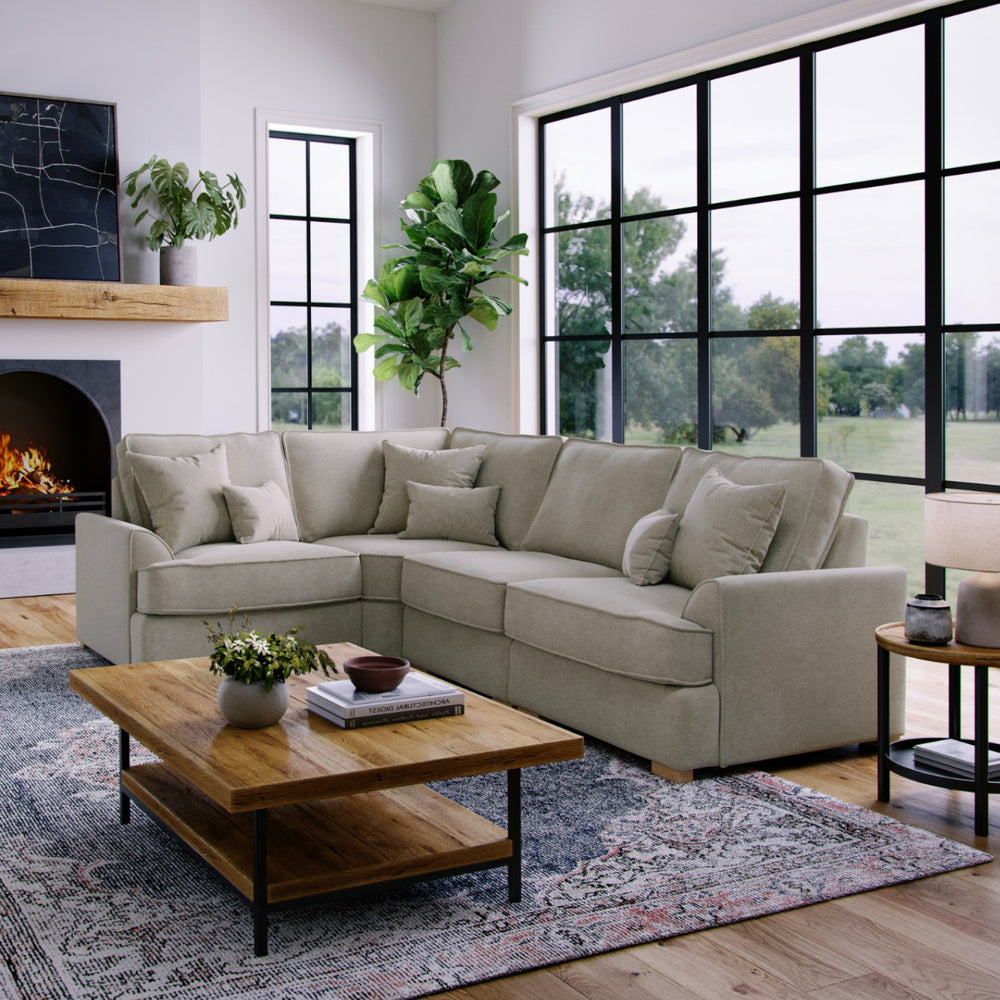 The Great Sofa Company   Harrogate Left Hand Corner Sofa Stone in Size Extra Medium, BrandAlley
