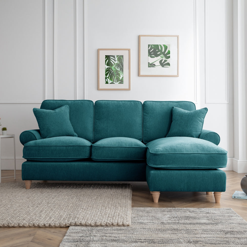The Great Sofa Company   The Bromfield Right Hand Chaise Sofa  Emerald in Size Extra Medium, BrandAlley