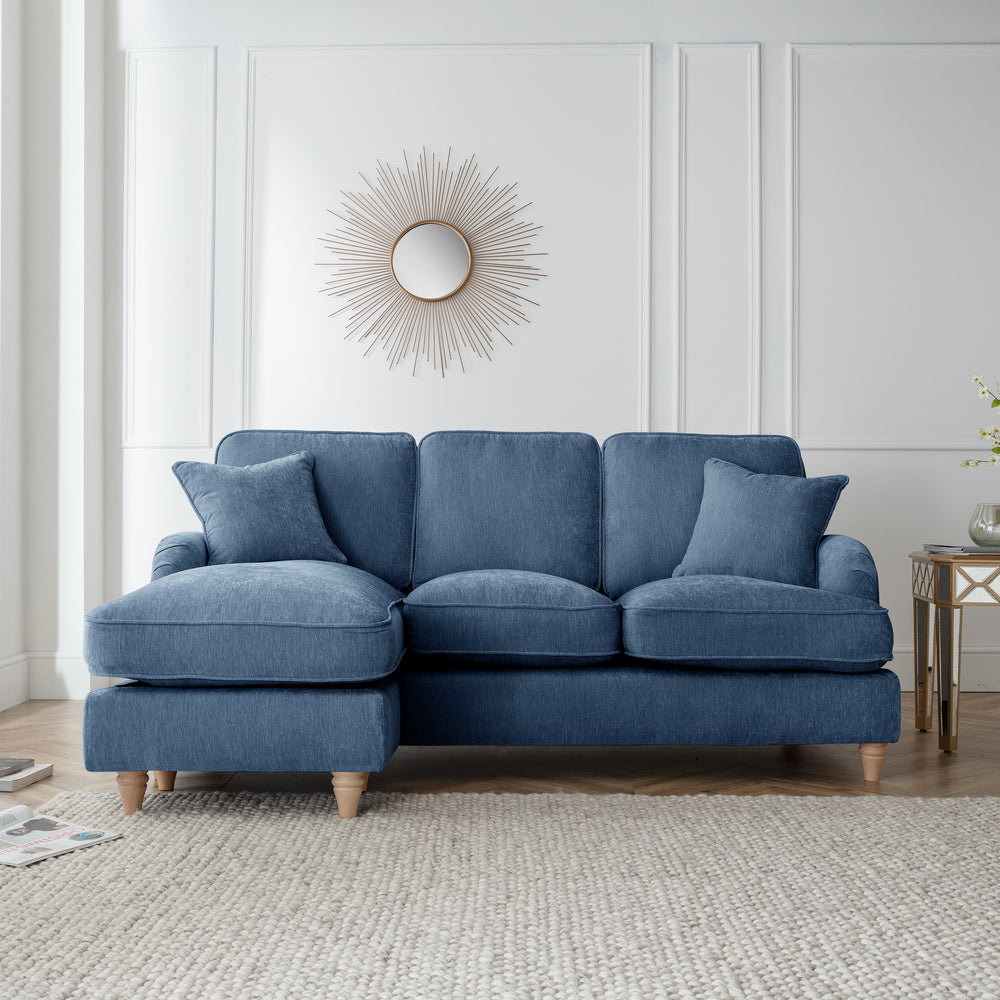 The Great Sofa Company    Navy The Swift Left Hand Chaise Sofa in Size Extra Medium, BrandAlley