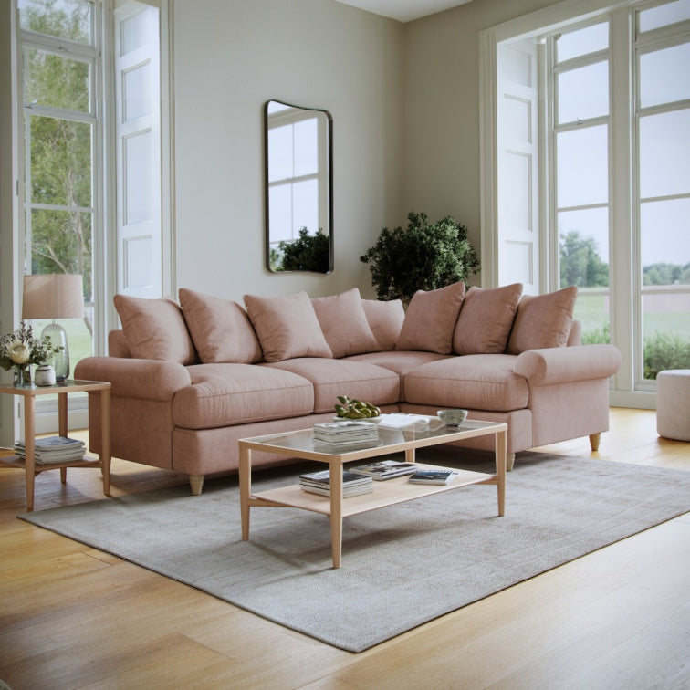 The Great Sofa Company    Pink Brentwood Right Hand Corner Sofa Soft in Size Extra Medium, BrandAlley